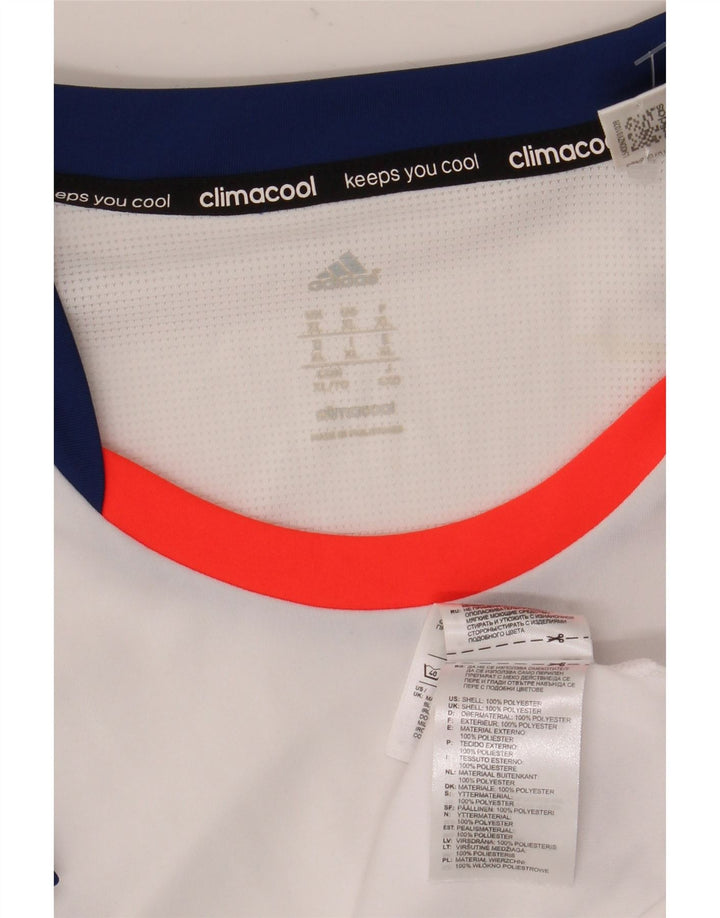 Adidas Masculino Climacool Camiseta Top XL Branco Colourblock Poliéster