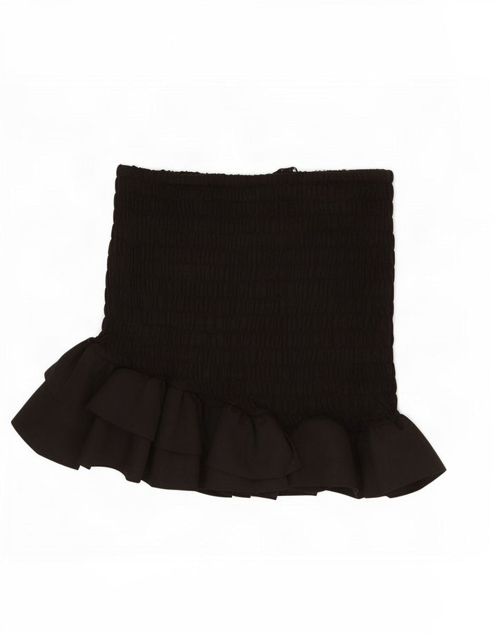 Mini saia feminina Zara XS W25 poliéster preto