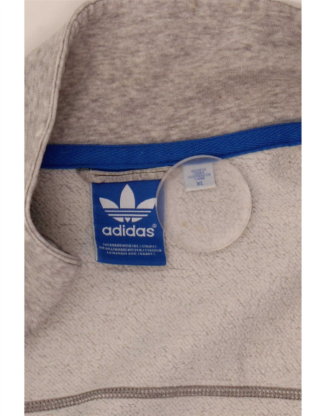 Adidas Mens Tracksuit Top Jacket XL cinza manchado de algodão