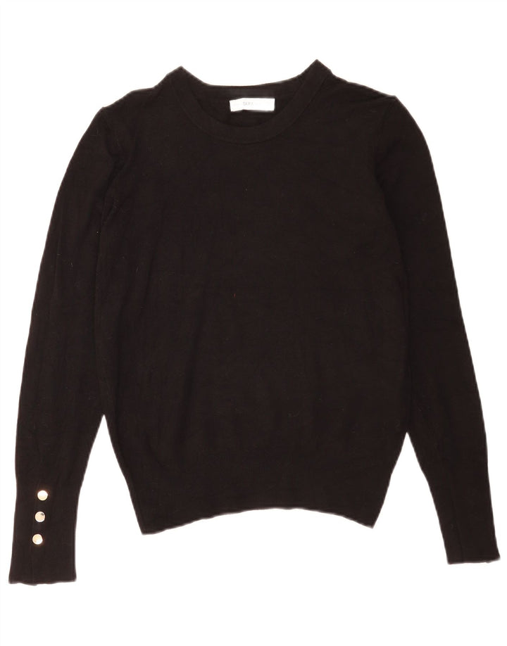 Suéter Zara feminino com gola canoa UK 12 médio preto