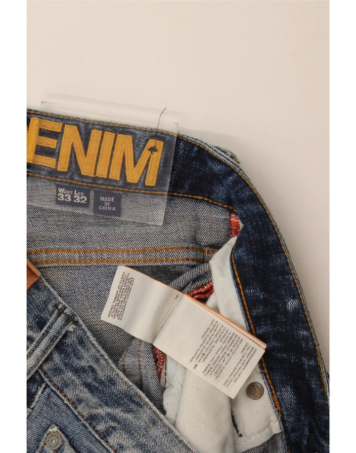 Jeans retos masculinos Superdry desgastados W33 L32 algodão azul