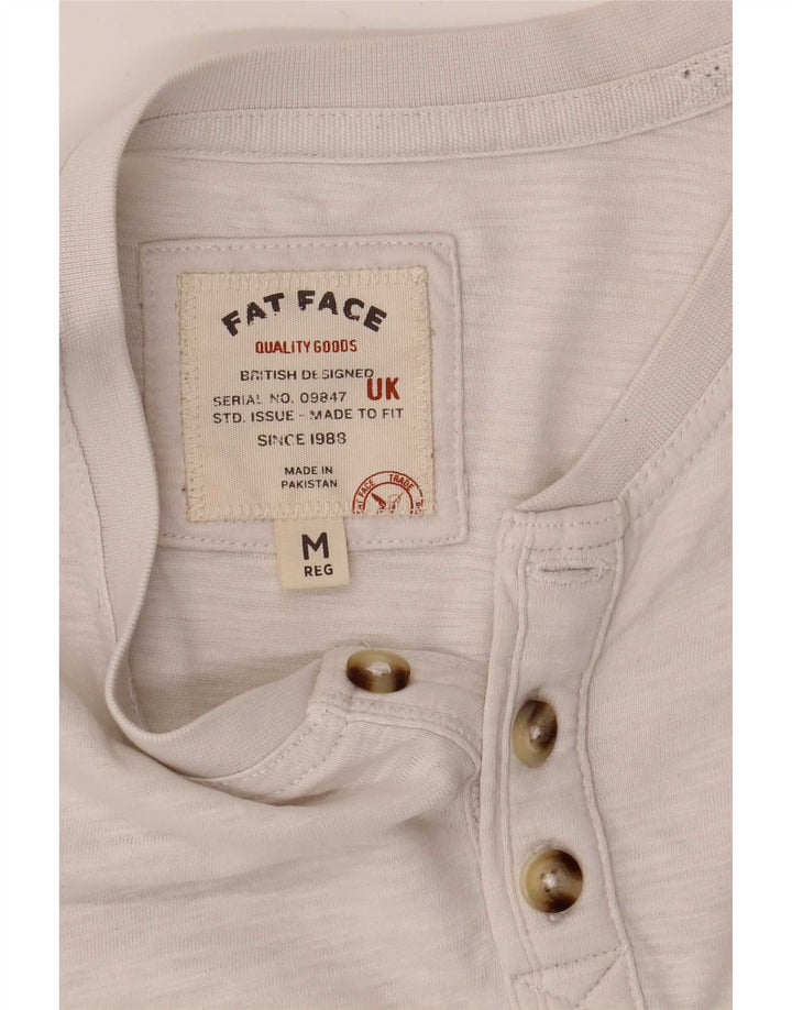 Camiseta masculina Fat Face Top médio branco manchado