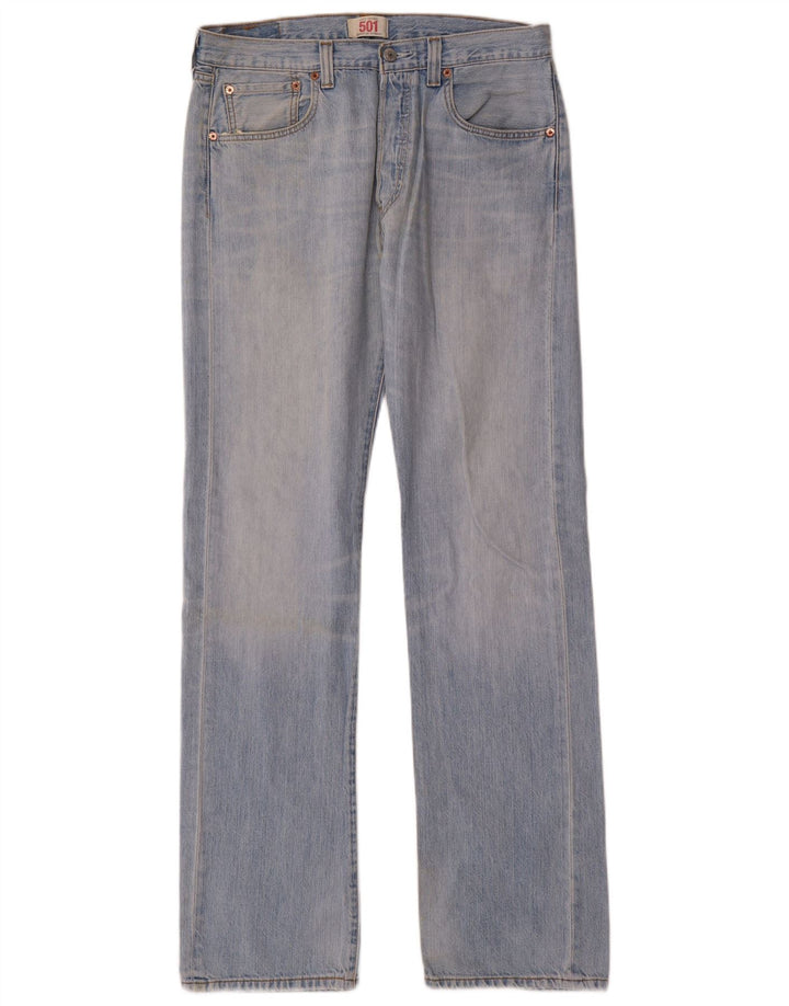 LEVI'S Masculino 501 Straight Jeans W33 L34 Azul Algodão