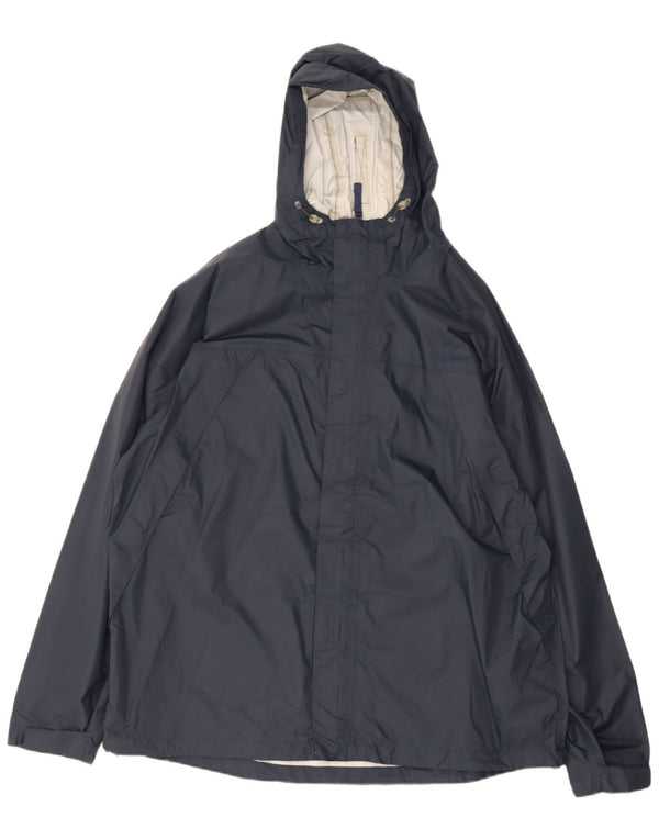 Jaqueta de chuva masculina L.L.Bean com capuz UK 42 XL azul marinho nylon