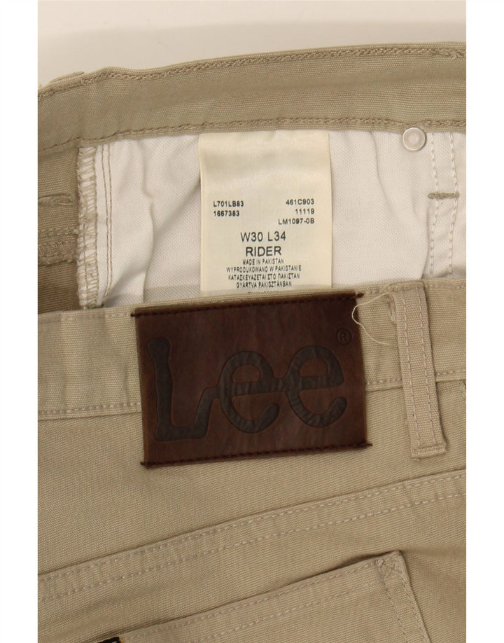 LEE Mens Straight Casual Trousers W30 L30 Beige Cotton Vintage Lee and Second-Hand Lee from Messina Hembry 