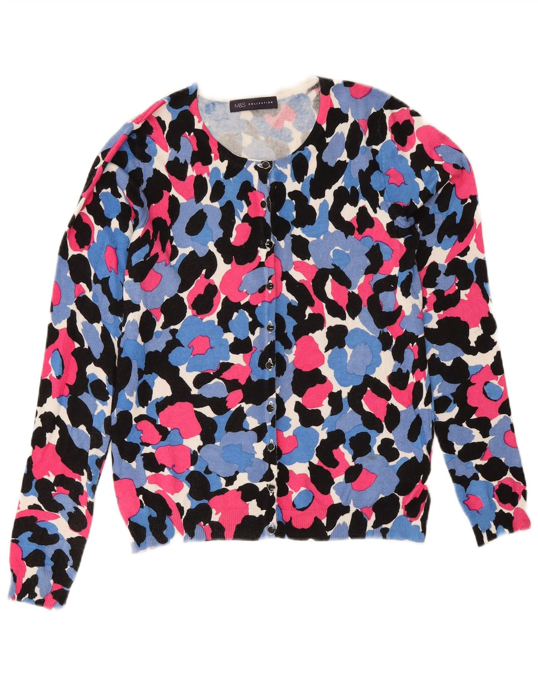 Suéter cardigã feminino Marks & Spencer UK 8 pequeno floral multicolorido