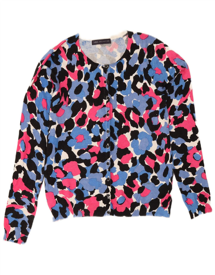 Suéter cardigã feminino Marks & Spencer UK 8 pequeno floral multicolorido