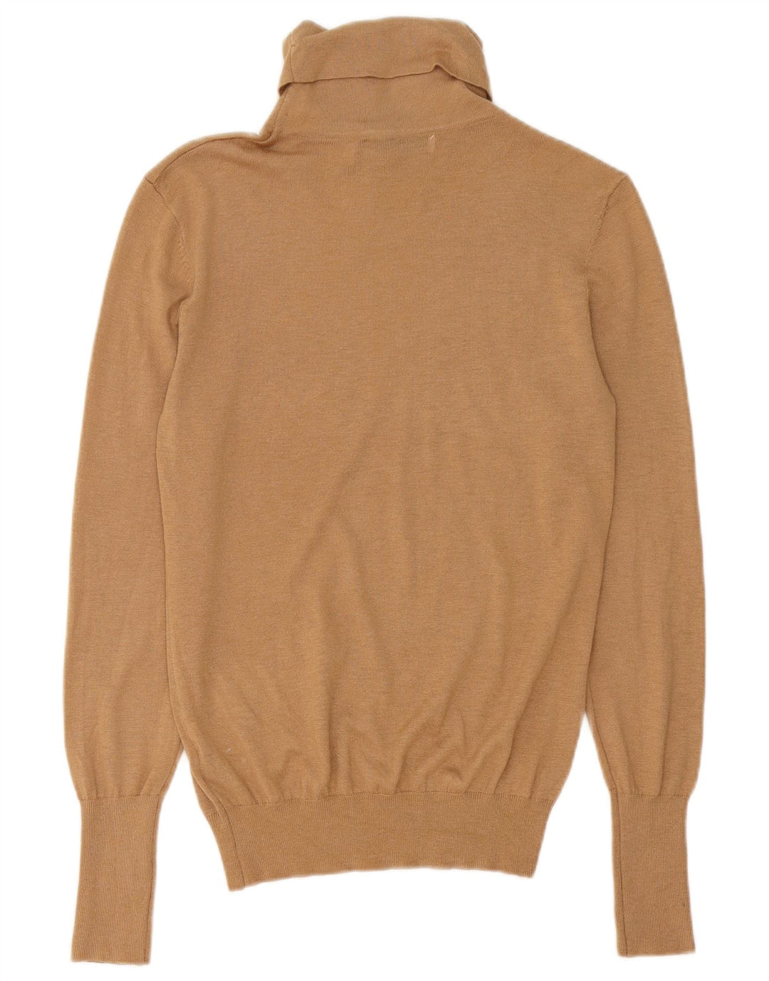 Suéter feminino Zara com gola redonda Reino Unido 16 grande marrom modal