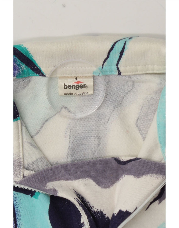 Top masculino BENGER com estampa abstrata com zíper e manga comprida pequeno multicolorido
