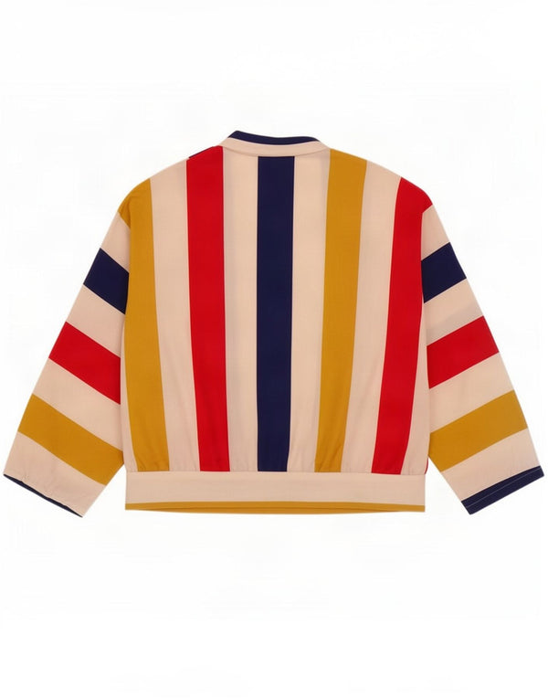 Vintage Womens Crop Cardigan Top IT 46 Large Multicoloured Striped