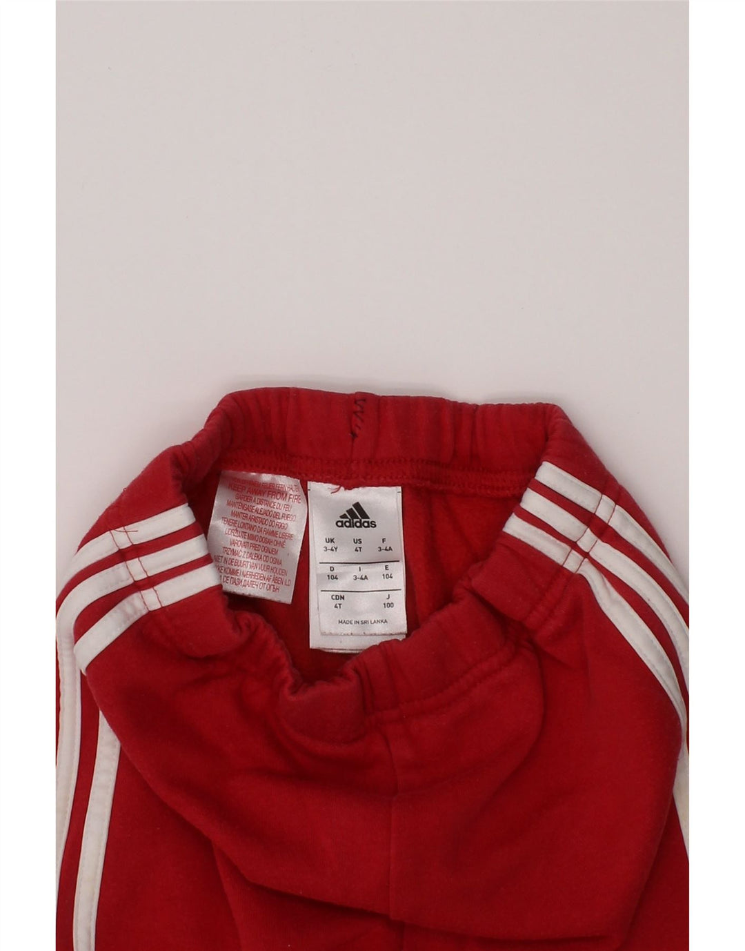 ADIDAS Calças de treino para meninas 3-4 anos algodão vermelho