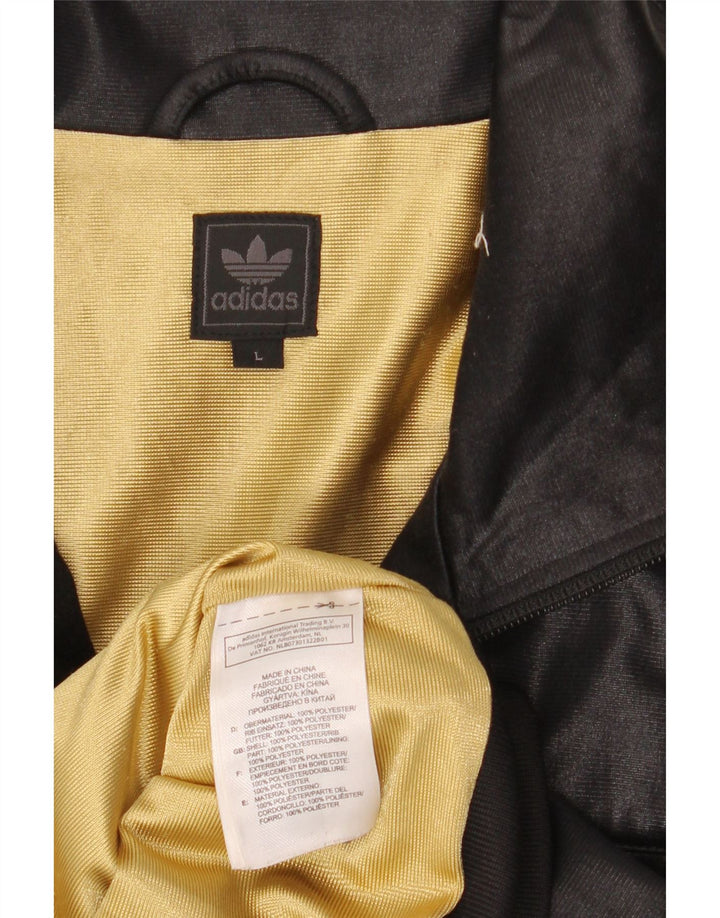 Adidas Mens Chile 62 Graphic Tracksuit Top Jaqueta Grande Listrada Preta