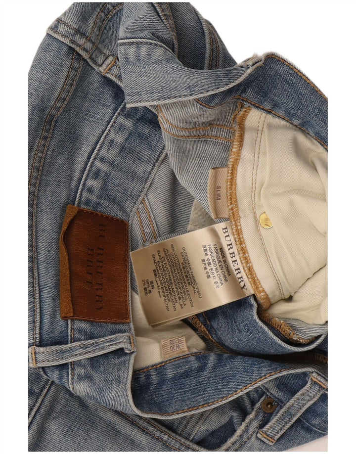 Burberry Mens Slim Jeans W30 L32 Azul Algodão