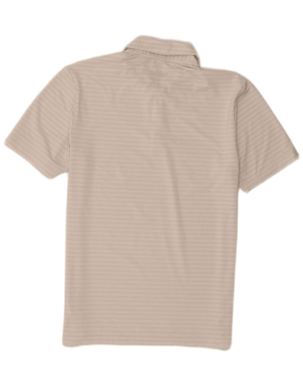 Adidas Mens Golf Polo Shirt Médio Branco Listrado Poliéster