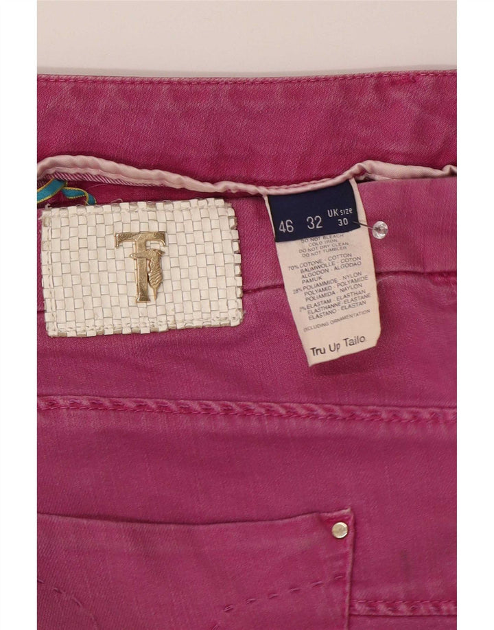 Jeans retos femininos Trussardi W30 L30 algodão rosa