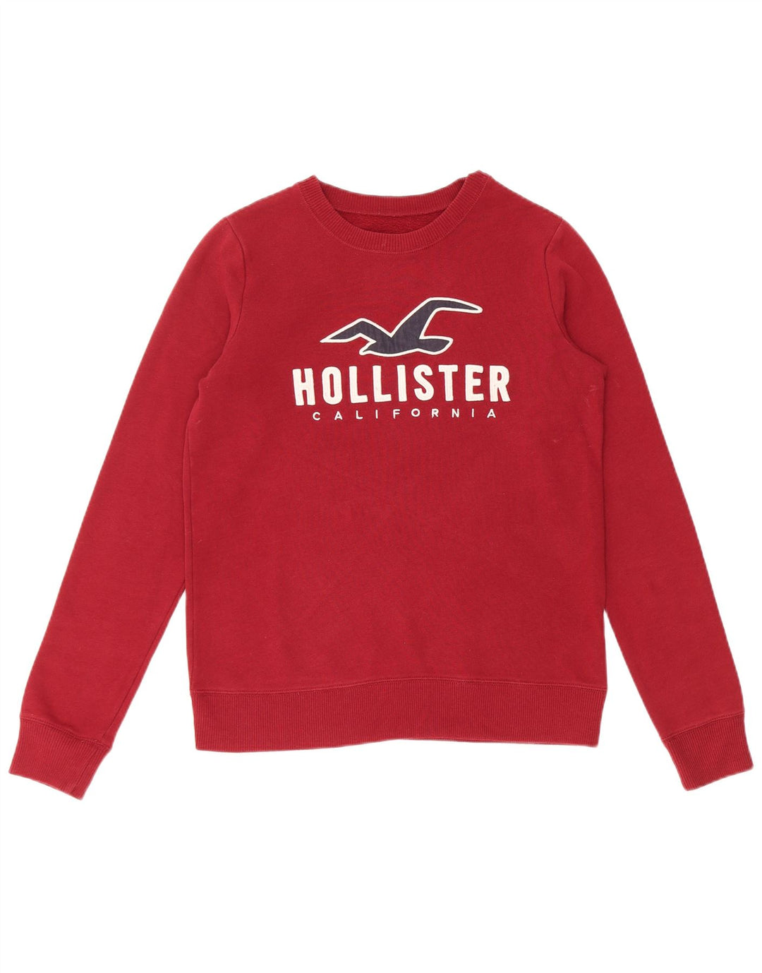 HOLLISTER moletom gráfico masculino Jumper XS algodão borgonha