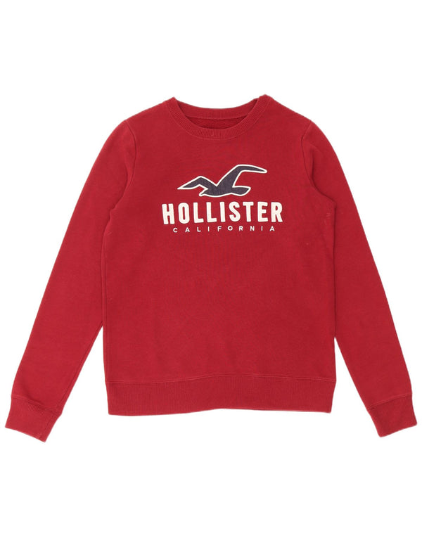 HOLLISTER moletom gráfico masculino Jumper XS algodão borgonha