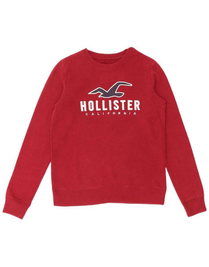 HOLLISTER moletom gráfico masculino Jumper XS algodão borgonha