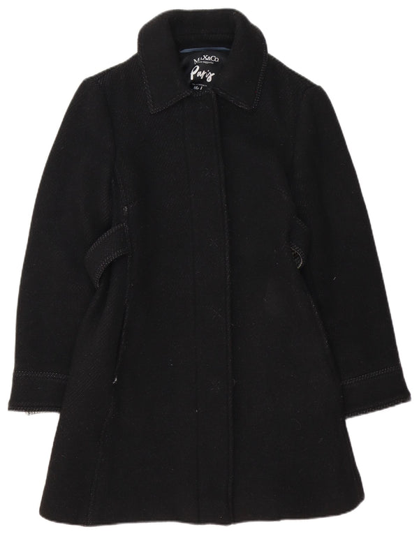 Max&Co. Sobretudo feminino UK 8 pequeno lã preta