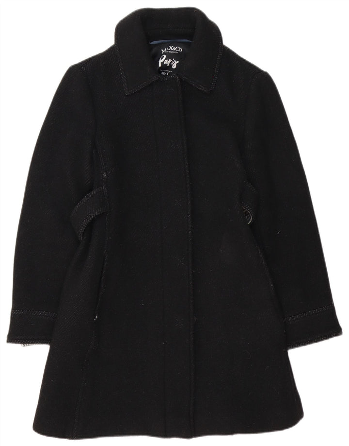 Max&Co. Sobretudo feminino UK 8 pequeno lã preta