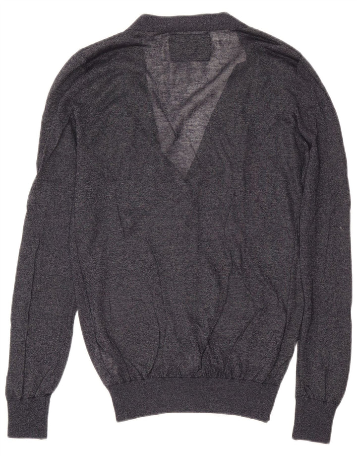 Suéter cardigã feminino Guess UK 14 médio azul marinho viscose