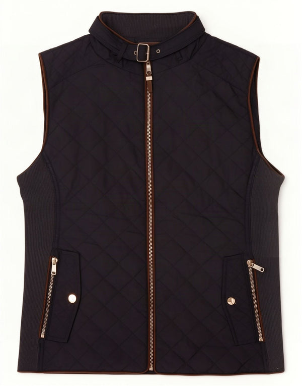 Colete acolchoado feminino Zara UK 14 grande azul marinho