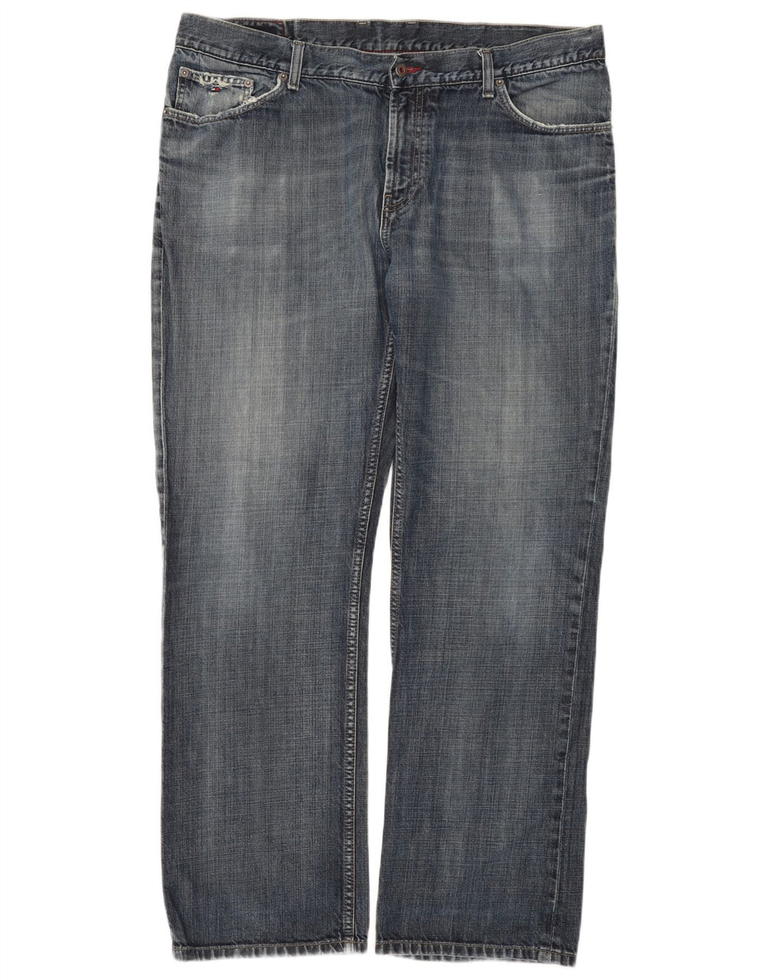 Jeans retos masculinos Tommy Hilfiger W40 L32 algodão azul