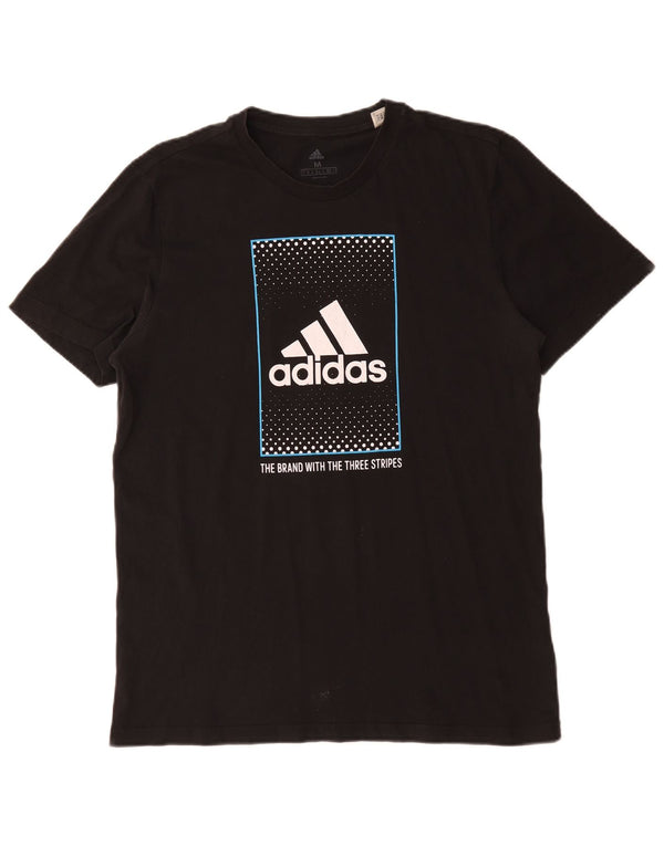 Adidas Mens Three Stripes Graphic Camiseta Top Médio Algodão Preto
