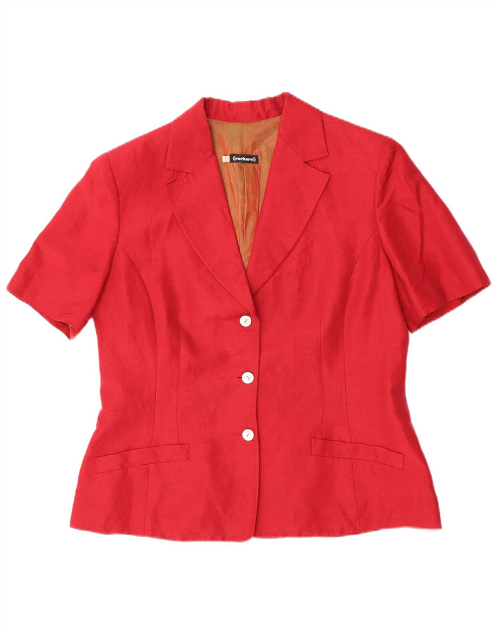 Jaqueta blazer feminina Cacharel manga curta com 3 botões IT 44 médio vermelho