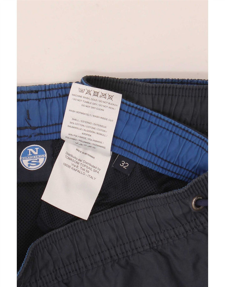 Shorts de natação masculino North Sails médio azul marinho algodão