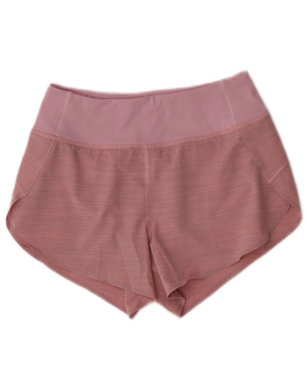 Shorts esportivos femininos Athleta UK 2 2XS rosa nylon