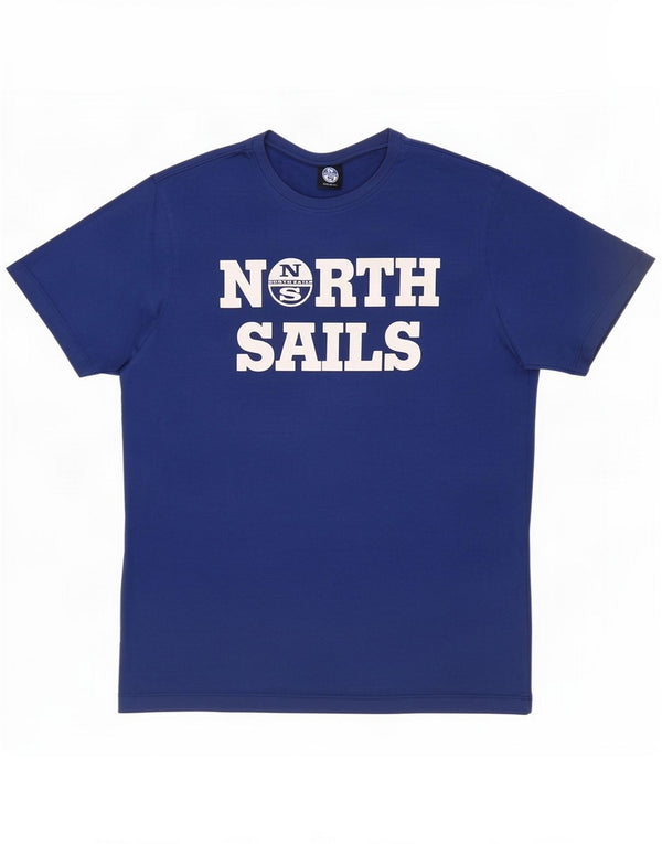 Camiseta gráfica masculina North Sails Top pequeno algodão azul