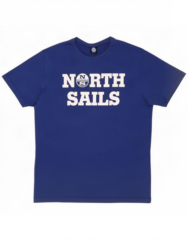 Camiseta gráfica masculina North Sails Top pequeno algodão azul