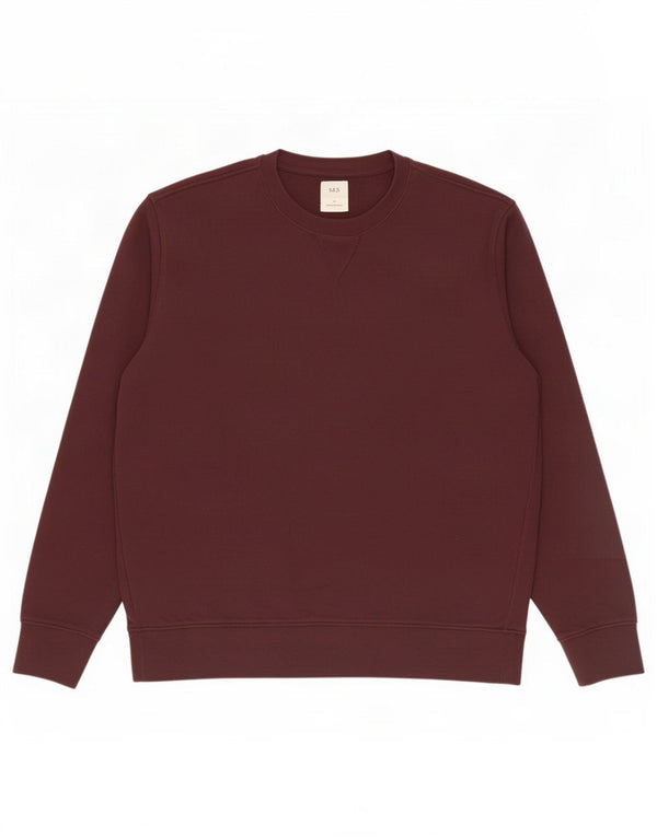 Suéter masculino Marks & Spencer grande algodão Borgonha