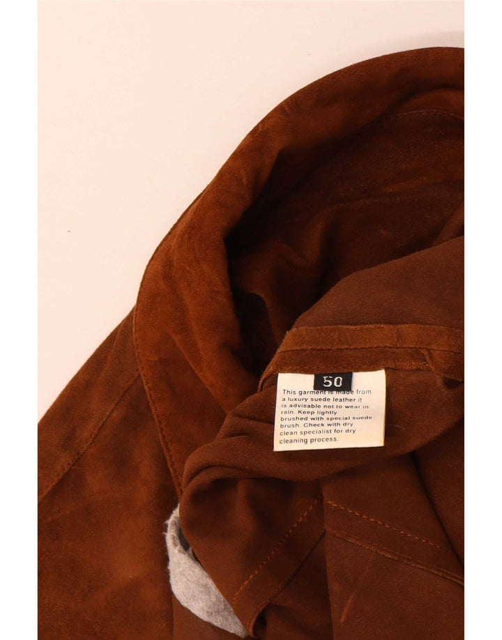 Jaqueta feminina vintage de camurça IT 50 XL couro bege