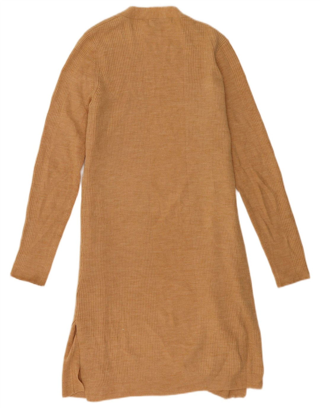 Marks & Spencer Suéter feminino Longline Open Cardigan Reino Unido 14 Médio Bege