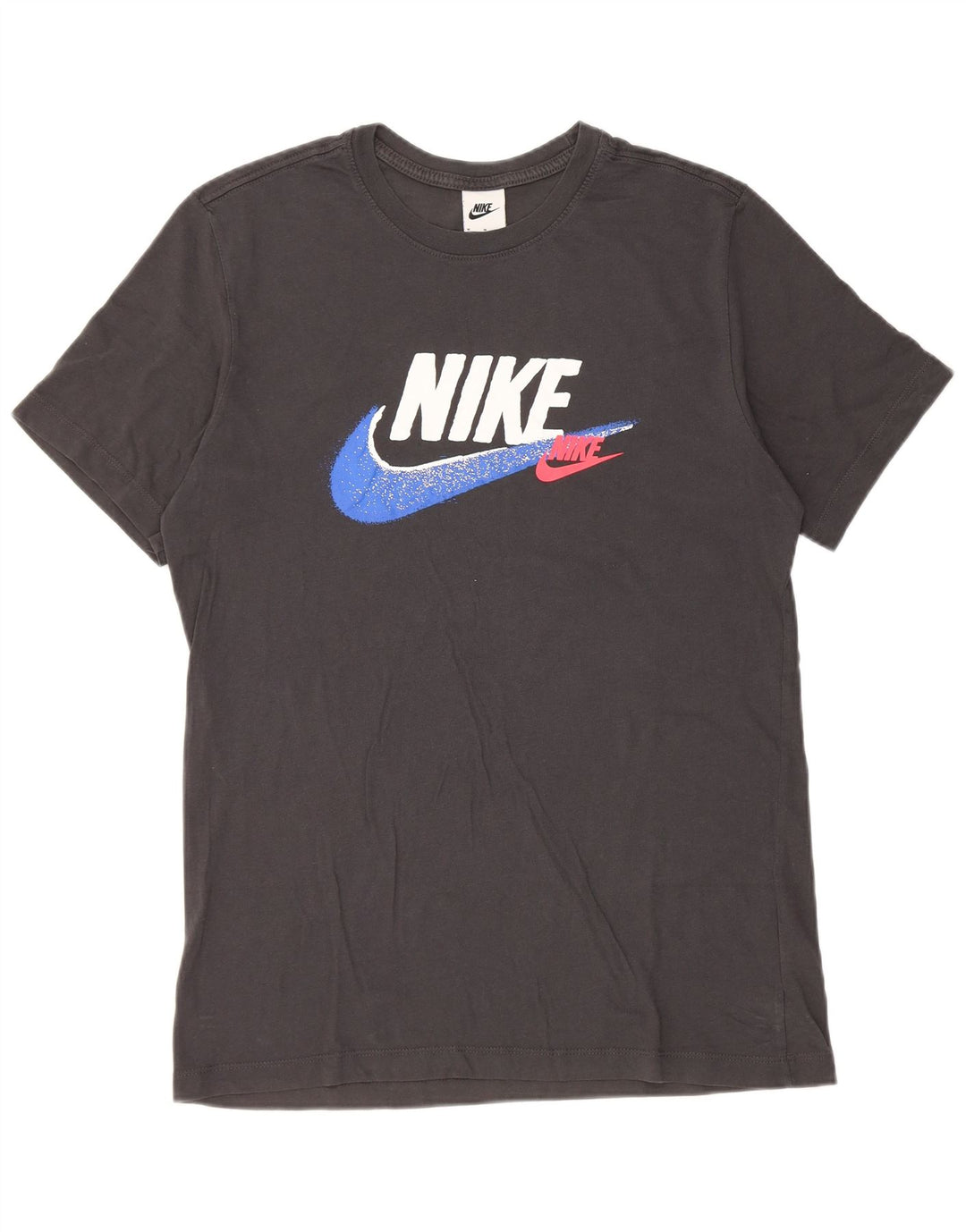 Camiseta Nike masculina gráfica Top algodão cinza médio