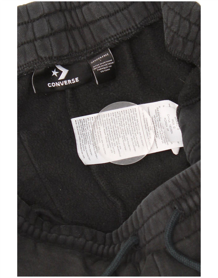 Converse Mens Graphic Calças de treino Joggers grandes de algodão preto