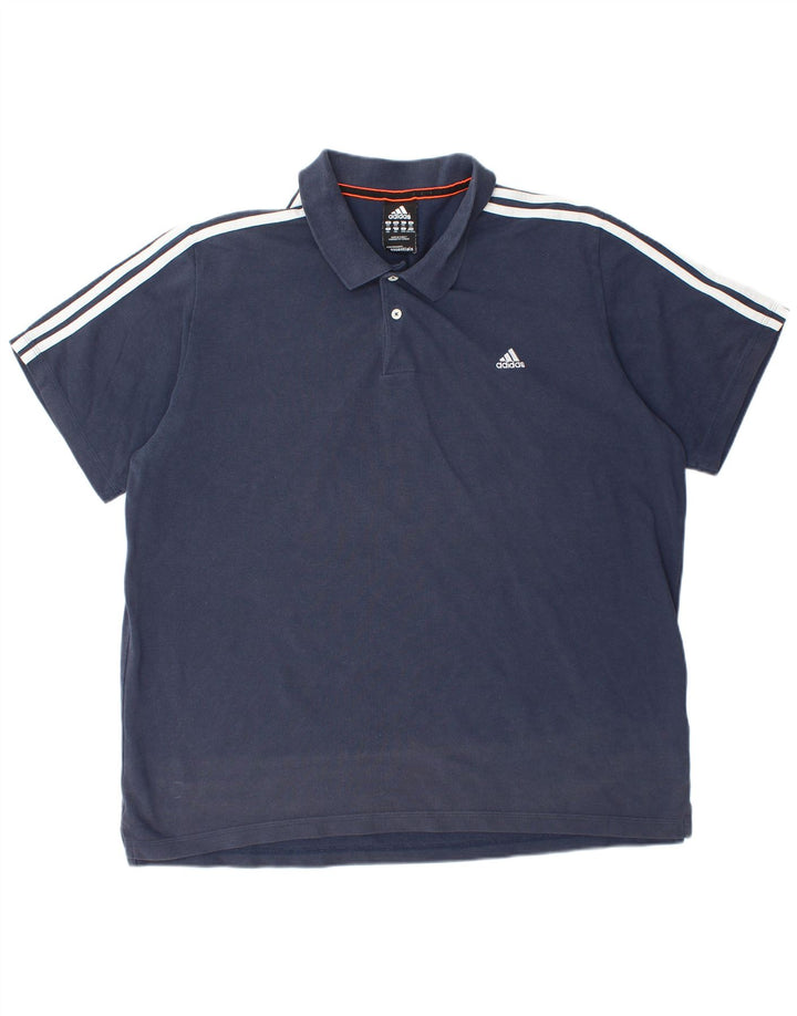 ADIDAS Mens Climalite Polo Shirt 2XL Azul Marinho Algodão