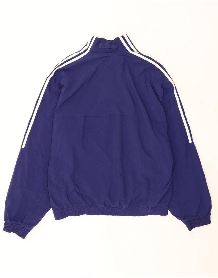 Adidas masculino solto ajuste gráfico zip pescoço pulôver treino topo azul médio
