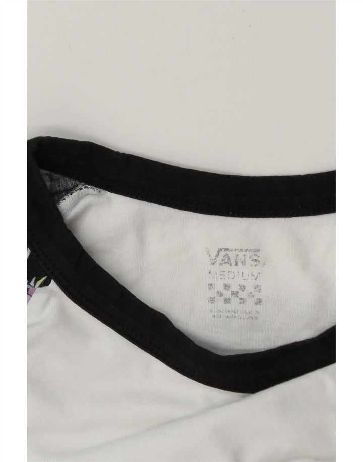 Top feminino Vans manga 3/4 UK 14 médio branco colorblock