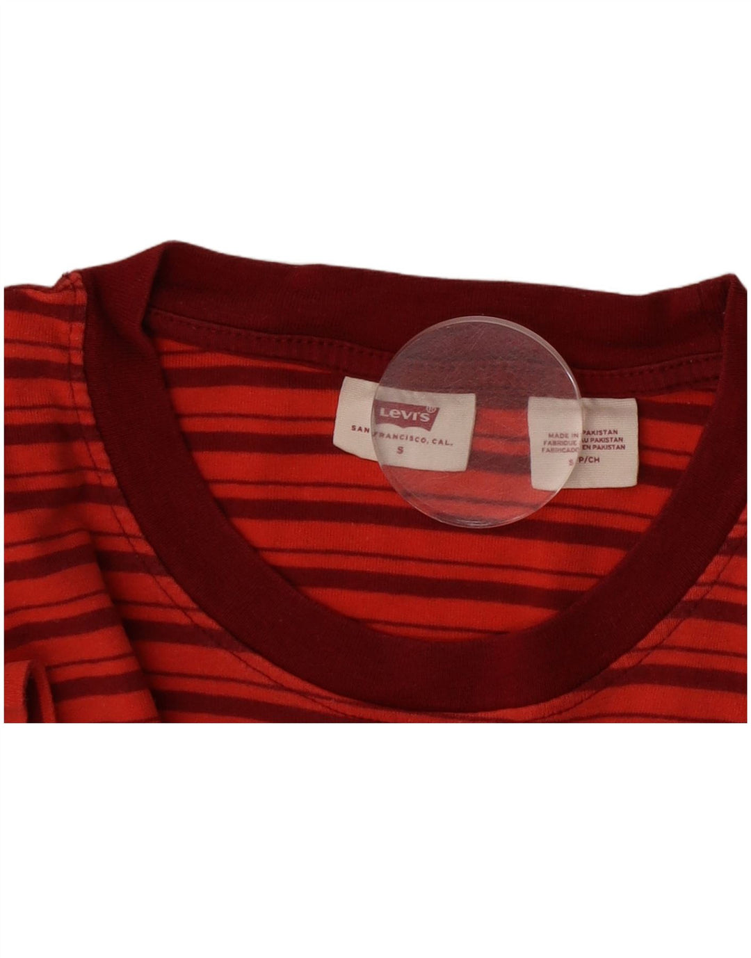 Camiseta feminina Levi's Top UK 10 pequena listrada vermelha