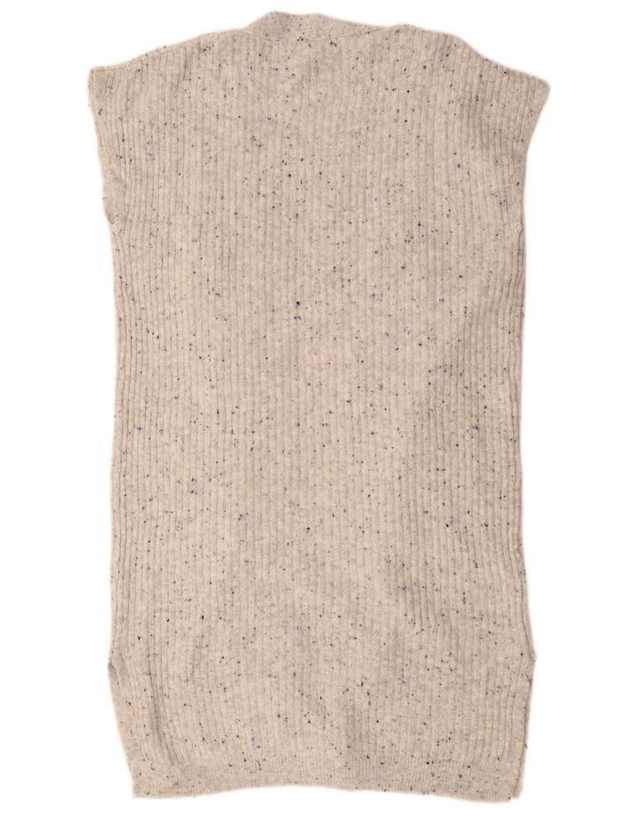 Suéter cardigã feminino sem mangas Marks & Spencer Reino Unido 14 cinza médio