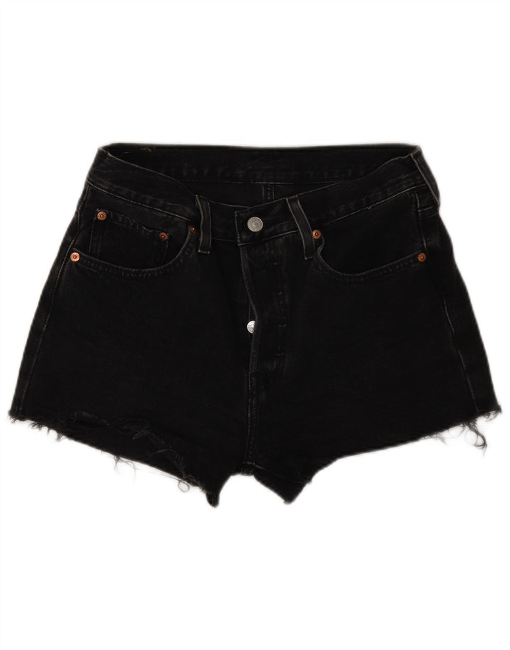 Shorts jeans feminino Levi's 501 de cintura alta W28 cinza médio