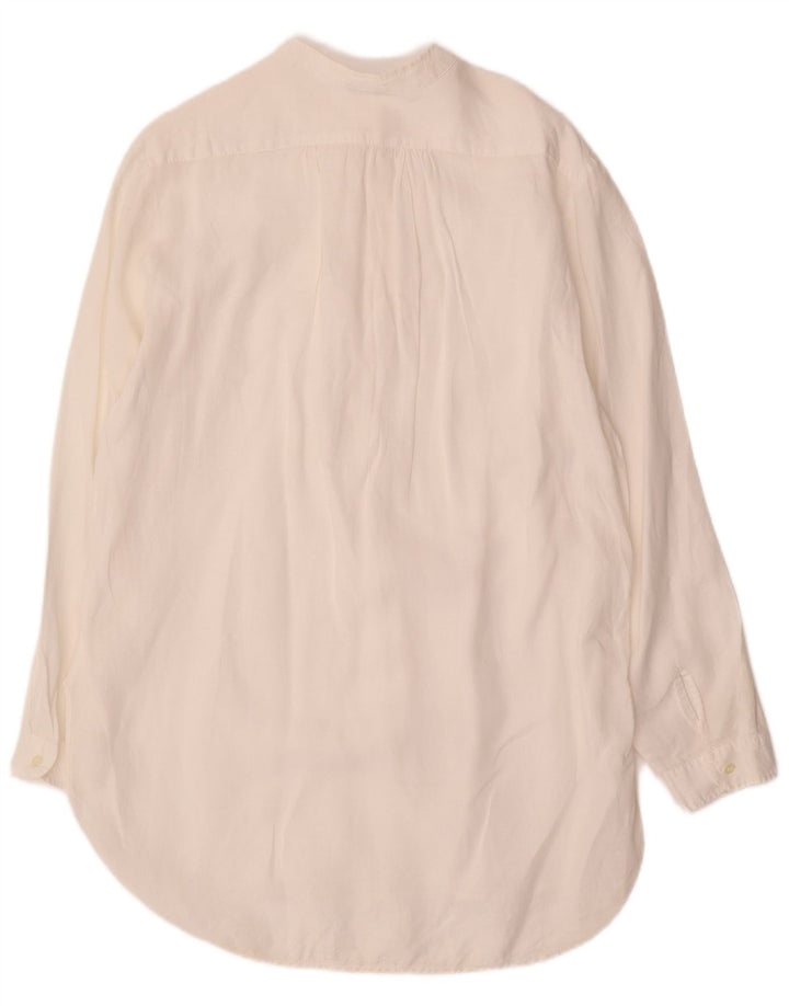 Camisa pulôver feminina Longline BENETTON Reino Unido 14 Médio Off White