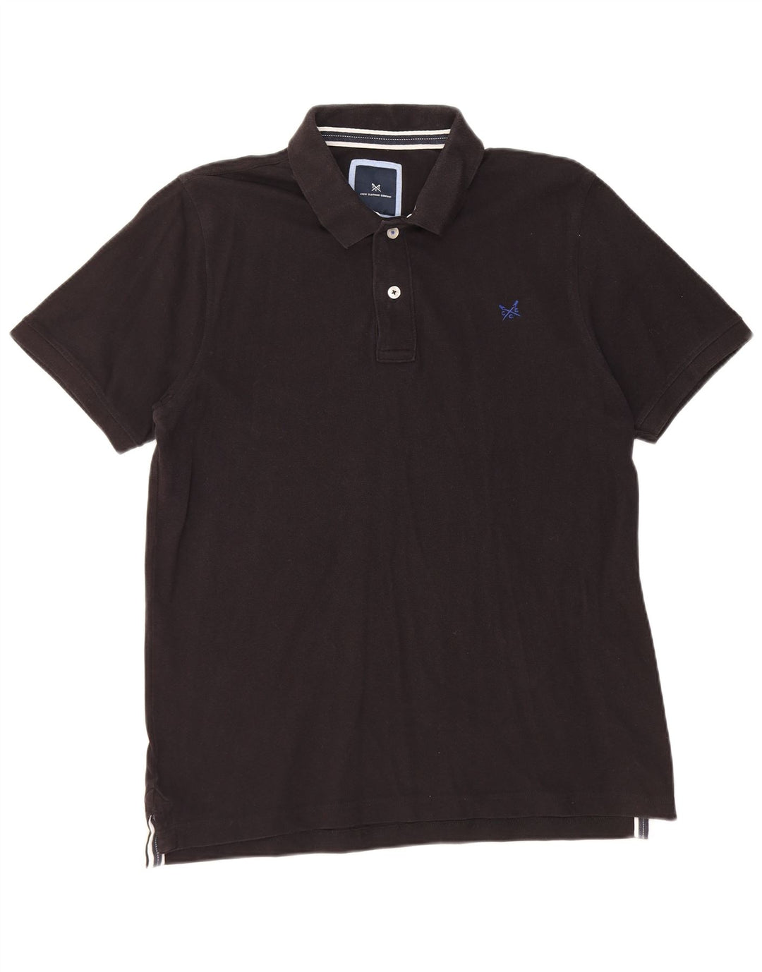 Camisa polo masculina Crew Clothing grande algodão preto