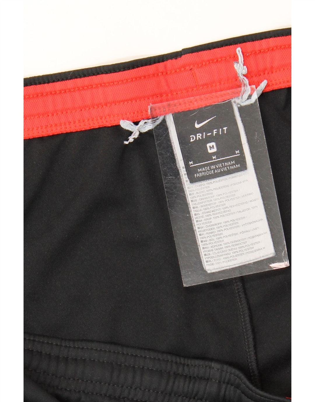 Calça de treino masculina Nike Dri Fit médio preto colorblock poliéster