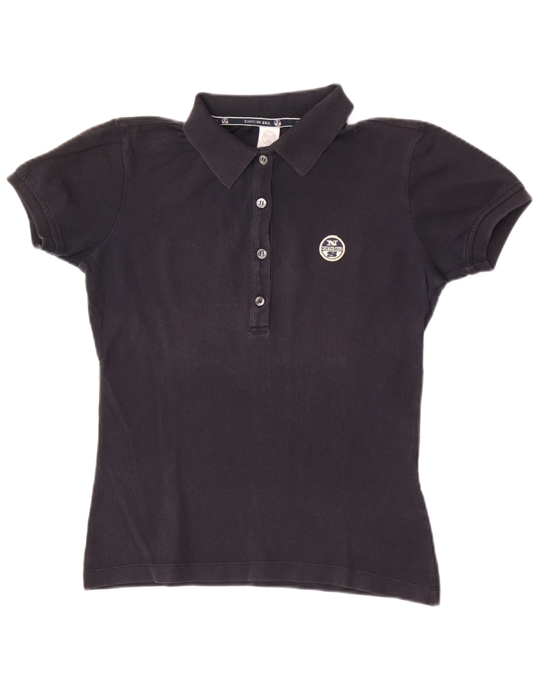 Camisa polo feminina North Sails UK 12 algodão preto médio