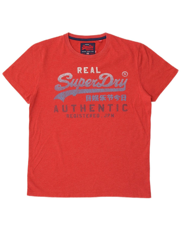 Camiseta gráfica masculina Superdry Top XL algodão vermelho