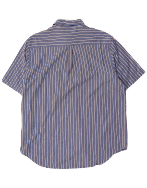 Camisa masculina Kappa de manga curta grande algodão listrado azul